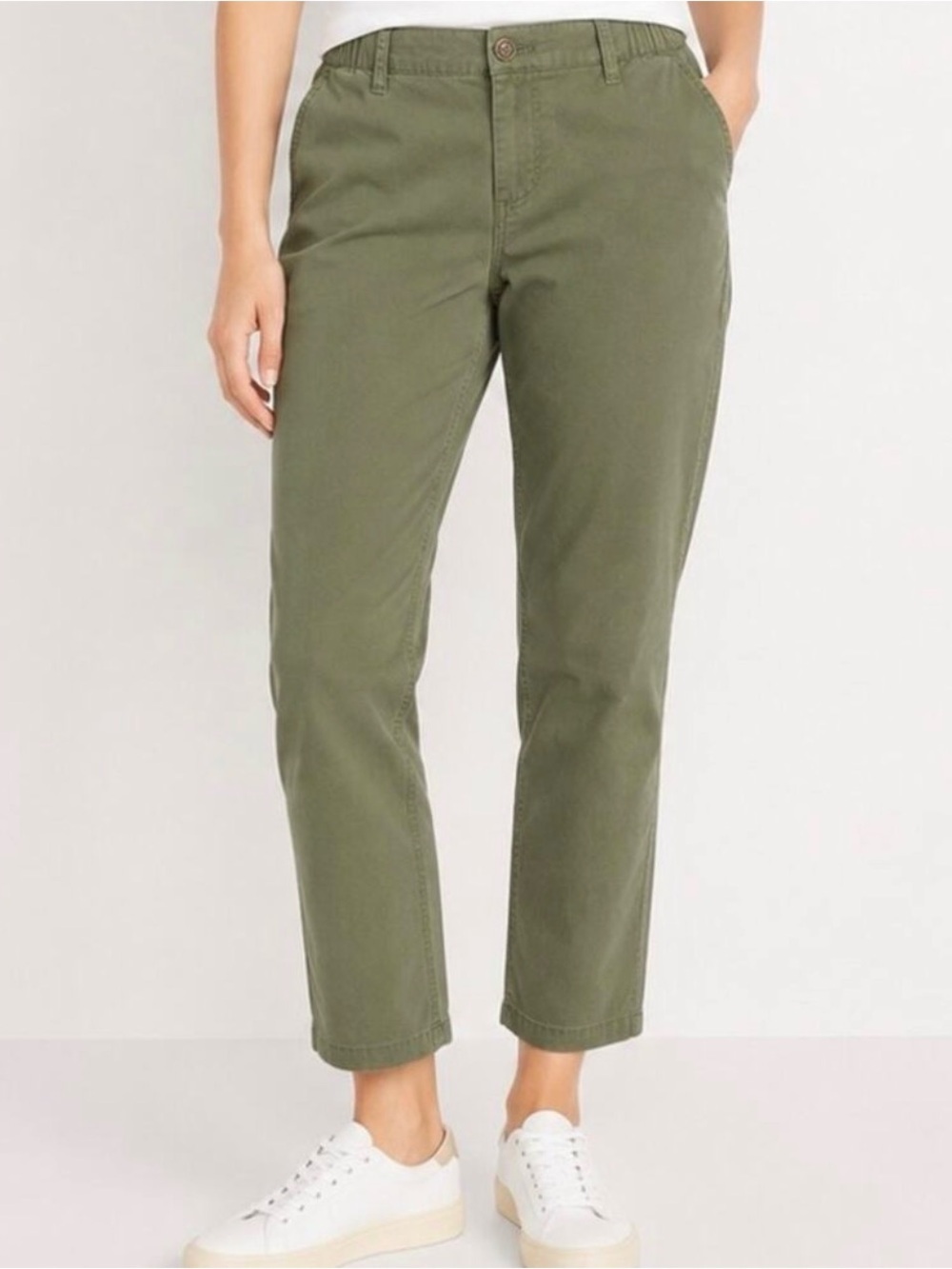 Gap for Good Girlfriend Khaki Cropped Army Green Chinos, New With Tags, Size 12